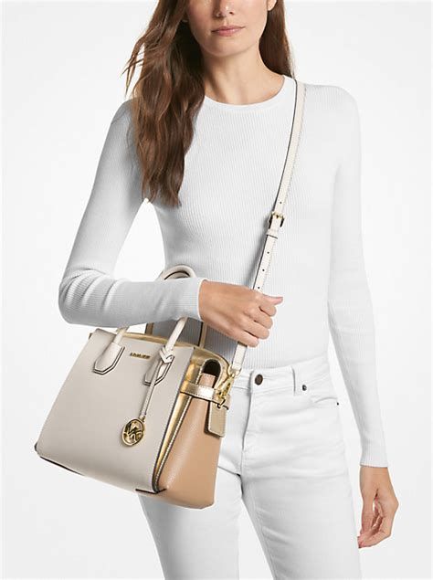 mercer large leather satchel michael kors|michael kors mercer belted satchel.